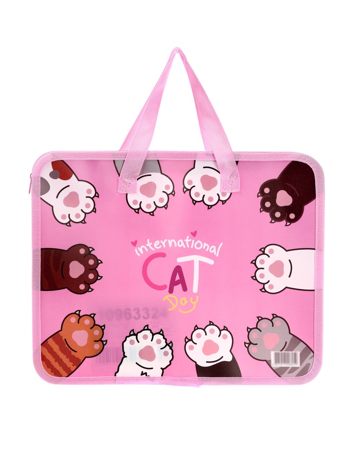 Папка с ручками «Лапки», А4, пластиковая, 70 мм, 322×256 мм - Фото 1