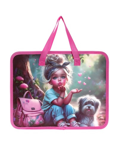 Папка с ручками «Милашка», А4, пластиковая, 70 мм, 322×256 мм