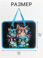 Папка с ручками «Котики», А4, пластиковая, 70 мм, 322×256 мм - Фото 2