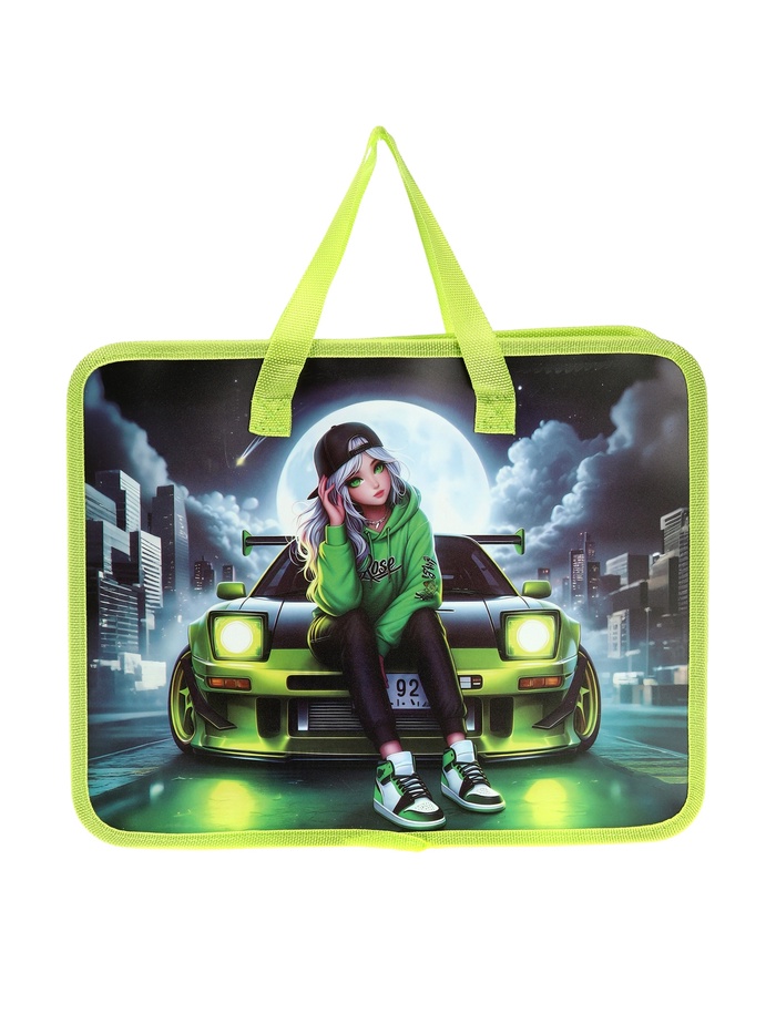 Папка с ручками «Ночь», А4, пластиковая, 70 мм, 322×256 мм - Фото 1