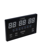 УЦЕНКА Часы электронные настенные, будильник, календарь, термометр, 20 х 3 х 33 см, от сети, синие 1 - Фото 2