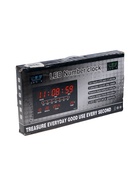 УЦЕНКА Часы электронные настенные, будильник, календарь, термометр, 20 х 3 х 33 см, от сети, синие 1 - Фото 5