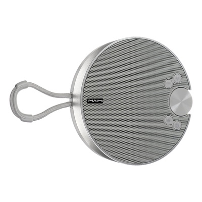 УЦЕНКА Портативная колонка Maimi F6, microUSB, FM, BT 5.1, 1200 мАч, серебристая