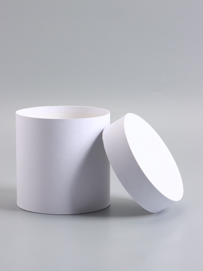 Коробка подарочная круглая, шляпная, белая, 15×15 см