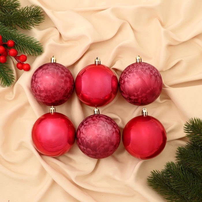 УЦЕНКА Набор шаров пластик d-7,5 см, 6 шт "Чары волшебства" красный - Фото 1