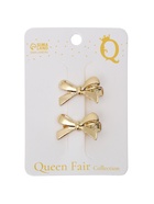 Зажим для волос QF «Джульет», набор 2 шт., бантик, 2.5 см, золото - Фото 4