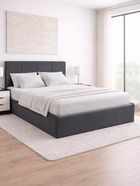 Кровать двуспальная «Агата», с подъёмным механизмом, 1600×2000 мм, велюр, цвет серый - Фото 6