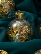 УЦЕНКА Набор ёлочных шаров d=8 см, 6 шт. «Льдинка - мишура», прозрачный - Фото 3