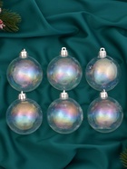 УЦЕНКА Набор ёлочных шаров d=6 см, 6 шт. «Перл», перламутровый - Фото 1