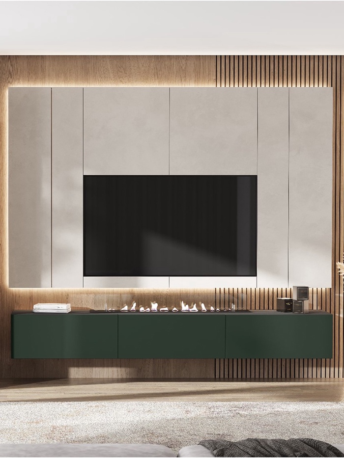 УЦЕНКА Тумба подвесная 2400 Норд, 2400х346х330, Изумруд/Графит - Фото 1