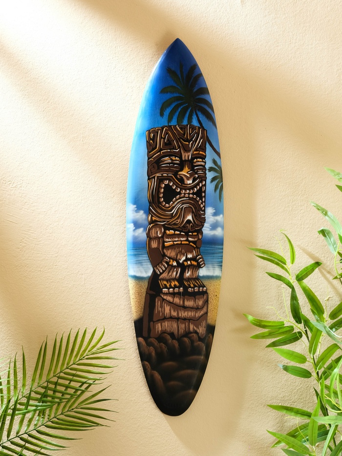 УЦЕНКА Панно "Доска для сёрфа "Тотем" дерево 80х21 см - Фото 1