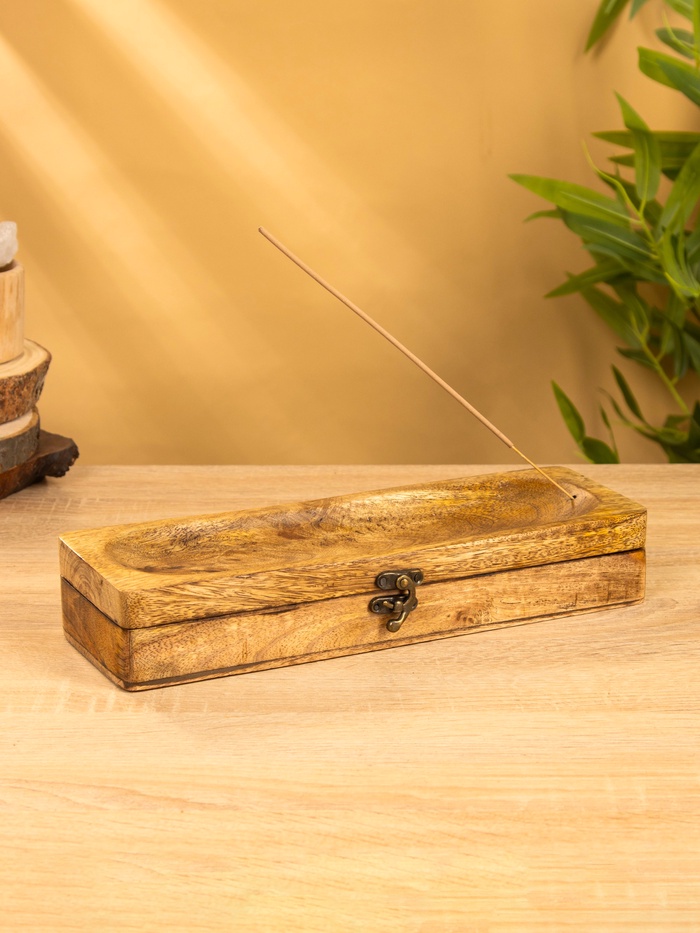 УЦЕНКА Подставка под благовония с хранением «Футляр», 31×10×5.5 см, дерево шишам - Фото 1