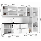 УЦЕНКА Кухонный гарнитур 3000 Престиж, Белый/Браш вайт/Прайм орех - Фото 3