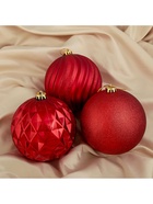 УЦЕНКА Набор шаров пластик d-15 см, 3 шт "Ассорти" красный - Фото 2
