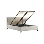 Кровать двуспальная МЕЛИССА с/м 140*200 с ПМ,  2170 x 1630 x 1040, велюр Светло-бежевый/Тори 56   10 10332353