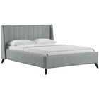 Кровать двуспальная МЕЛИССА с/м 140*200 с ПМ,  2170 x 1630 x 1040, велюр Серибристо-серый/Тори 61 10332356