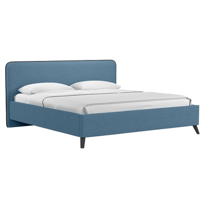 Кровать двуспальная «МИА», с подъёмным механизмом, спальное место 1800×2000 мм, 2160×2050×1000 мм, цвет голубой (bravo blue)