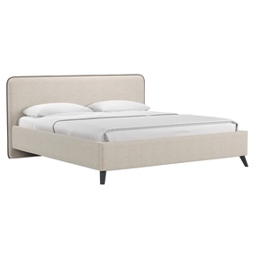 Кровать двуспальная МИА с/м 180*200 с ПМ,  2160x2050x1000, Bravo white