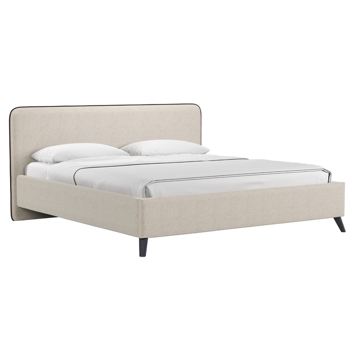 Кровать двуспальная «МИА», с подъёмным механизмом, спальное место 1800×2000 мм, 2160×2050×1000 мм, цвет белый (bravo white) - Фото 1