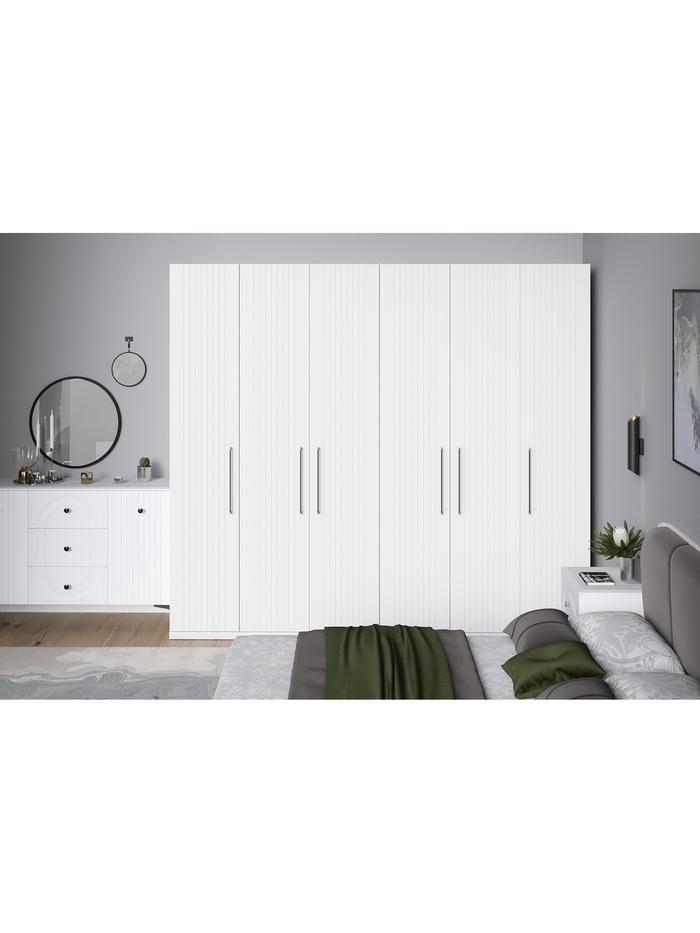 Шкаф трёхстворчатый «Валенсия», 2 шкафа, 2520×542×2253 мм, цвет белый