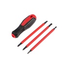 УЦЕНКА Отвертка диэлектрическая ТУНДРА, 2К рукоятка, двухсторонние биты 3 шт., до 1000 В - Фото 1