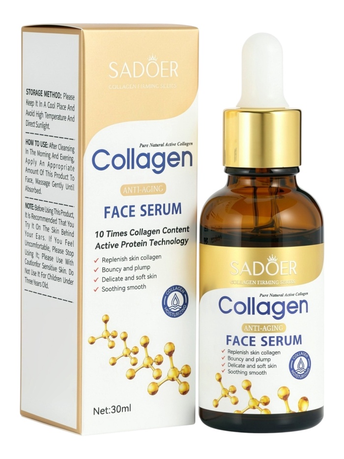 Омолаживающая сыворотка для лица Sadoer с коллагеном, 30 мл - Фото 1