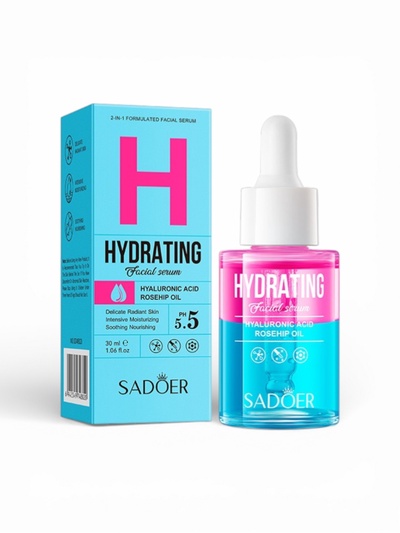 Увлажняющая сыворотка для лица Sadoer с гиалуроновой кислотой, экстракт шиповника, 30 мл