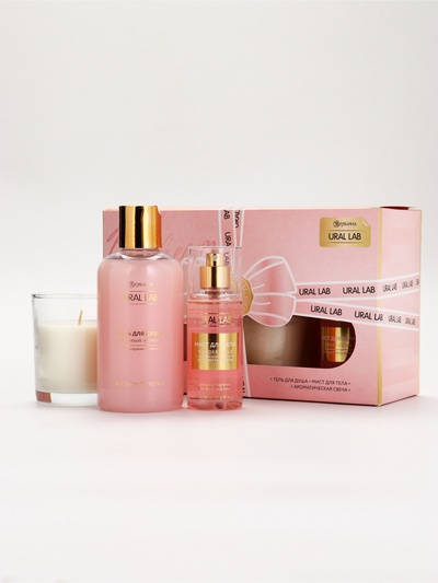 Подарочный набор женский Nude Mood, гель для душа, ароматическая свеча, мист для тела, URAL LAB