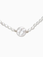 Колье из бусин «Жемчуг барокко», L=40 см, белое в серебре - Фото 3