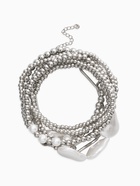 Набор браслетов «Жемчуг Барочный с цепями», 7 шт. белый в серебре  (артикул 10936497)  большой выбор товаров оптом и в розницу по низким ценам с доставкой