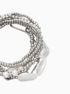 Набор браслетов «Жемчуг Барочный с цепями», 7 шт. белый в серебре  (артикул 10936497)  большой выбор товаров оптом и в розницу по низким ценам с доставкой