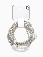 Набор браслетов «Жемчуг Барочный с цепями», 7 шт. белый в серебре  (артикул 10936497)  большой выбор товаров оптом и в розницу по низким ценам с доставкой