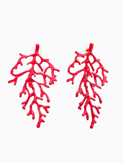 Серьги «Кораллы», красные в золоте