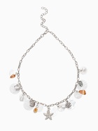 Колье "Летний вайб" ракушка, цвет белый в серебре  (артикул 10936523)  большой выбор товаров оптом и в розницу по низким ценам с доставкой