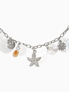 Колье "Летний вайб" ракушка, цвет белый в серебре  (артикул 10936523)  большой выбор товаров оптом и в розницу по низким ценам с доставкой