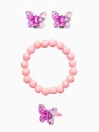 Набор детский «Выбражулька. Бабочки», 3 предмета: клипсы, кольцо, браслет, розовый - Фото 1