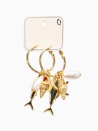 Серьги «Морской мир», с подвесками, белые в золоте  (артикул 10938653)  большой выбор товаров оптом и в розницу по низким ценам с доставкой