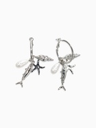 Серьги «Морской мир», с подвесками, белые в серебре  (артикул 10938654)  большой выбор товаров оптом и в розницу по низким ценам с доставкой