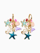 Серьги «Морской мир», подвесочки, цветные в золоте - Фото 1