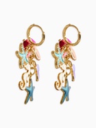 Серьги «Морской мир», подвесочки, цветные в золоте - Фото 2