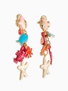 Серьги «Морской мир», рыбки, цветные в золоте - Фото 2