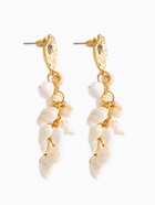 Серьги «Морской мир» ракушечки маленькие, белые в золоте  (артикул 10938664)  большой выбор товаров оптом и в розницу по низким ценам с доставкой