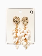 Серьги «Морской мир» ракушечки маленькие, белые в золоте - Фото 3