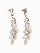 Серьги «Морской мир» ракушечки маленькие, белые в серебре - Фото 2