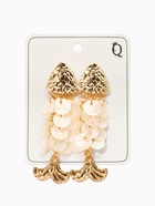 Серьги «Морской мир» чешуя рыбки, белые в золоте  (артикул 10938667)  большой выбор товаров оптом и в розницу по низким ценам с доставкой