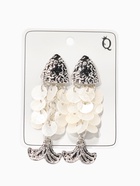 Серьги «Морской мир» чешуя рыбки, белые в серебре  (артикул 10938668)  большой выбор товаров оптом и в розницу по низким ценам с доставкой