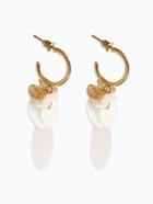 Серьги «Морской мир», чешуя, белые в золоте - Фото 2