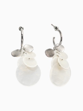 Серьги «Морской мир» чешуя, белые в серебре  (артикул 10938671)  большой выбор товаров оптом и в розницу по низким ценам с доставкой