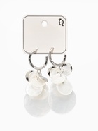 Серьги «Морской мир», чешуя, белые в серебре - Фото 3