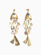 Серьги «Морской мир» рыба, серые в золоте  (артикул 10938672)  большой выбор товаров оптом и в розницу по низким ценам с доставкой